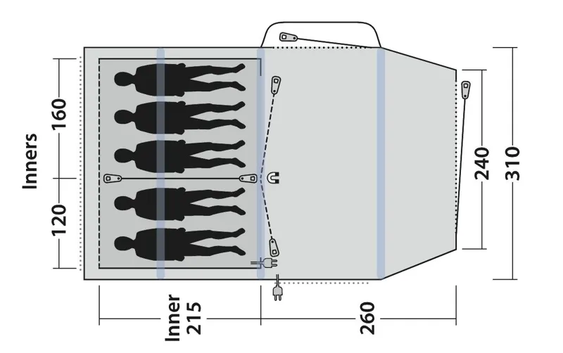 Outwell Rosedale 5PA Inflatable Tent - 2022 Model-4